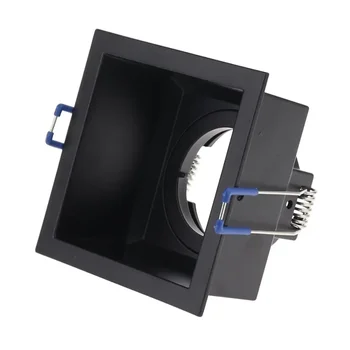 През цялата Квадратен Led прожектор GU10 от с сплав с антирефлексно покритие в Бял/черен на цвят, тавана лампа, Рамка на корпуса