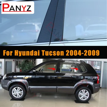 Stiker Pintu Jendela Mobil Efek Cermin Hitam B C Pilar Pos Penutup Bahan Stiker untuk за Hyundai Tucson 2004-2009
