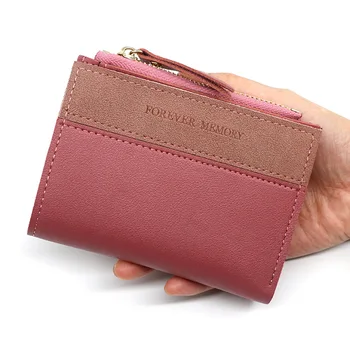 Жена портфейл Кратък портфейл от изкуствена кожа, женски чантата и портмонето, калъф за кредитни карти, чанта за пари, портмонета и за жени, дамски чанти