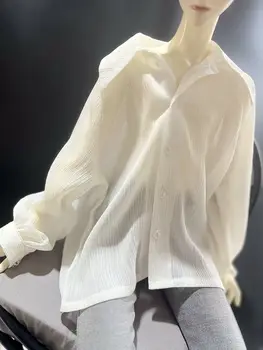 Облекло за кукли BJD подходящ 1/4 1/3 човек POPO68 73 ID75 размер на чичо модерна нова секси бяла шифоновая риза е много прозрачна, мъжка лятна новост