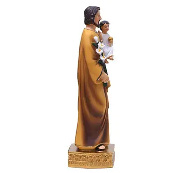 Религиозна статуя на Свети Йосиф с дете от смола, екологично чиста Статуетка на Бог ръчно изработени, Религиозно католическата украса на подарък