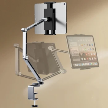 Стойка за таблет От алуминиева сплав с механично завъртане на 360 градуса Сгъваем Настолен Държач за мобилен телефон, Поставка за tablet PC
