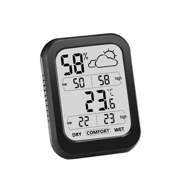 Електронен Термометър, Влагомер метеорологичната станция на Висока Точност с Функция Показване на Времето/Комфорт Мини-Термометър с LCD Инструмент