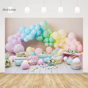 Avezano Фонове, за Снимки Цветни Великденски Яйца Балон Портрет на Новородено Торта Възлага на Фона на Декор фото студио Фотосесия