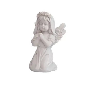 Фигурки прекрасни ангели от европейската смола, Статуетка мил ангел-купидона, украса за дома, работния плот, Скулптура и за мирна молитва