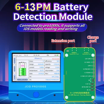 Модул за тестване на батерията на JC Pro1000S за iPhone 6-14ProMax Battery Detection Instrument Промяна на серийния номер на Тестер на работоспособността на батерията