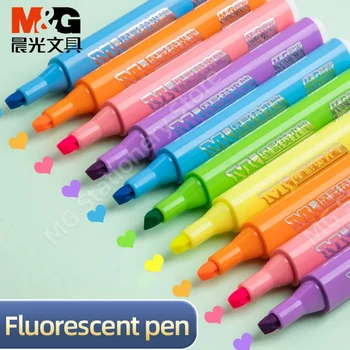 Комплект дръжки-хайлайтеров M & G, пастелни флуоресцентни маркери, учебни помагала, учебни пособия, образователни играчки за рисуване писалка с видимо мастило