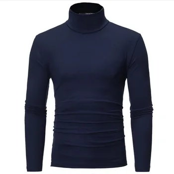 Мъжки основна блуза с имитация на шията, Зимни термофутболка, однотонная дрехи, пуловер, отгоре с дълъг ръкав, топлото поло, бельо
