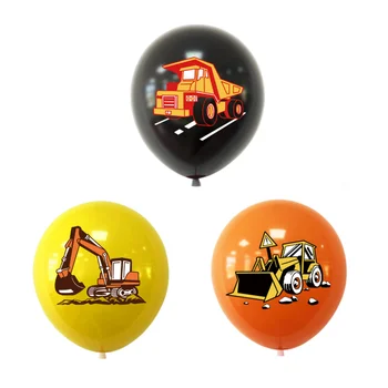 12-инчов cartoony инженеринг автомобил, Латексный топка, Багер, Булдозер, Камион Globos Момче, за Украса на детски рожден ден