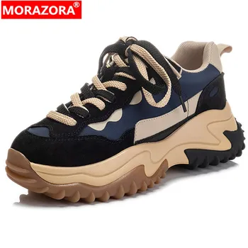 MORAZORA 2022 Нови висококачествени прости маратонки от спилка, дамски обувки на равна платформа, смесени цветове, Офис Дамски ежедневни обувки