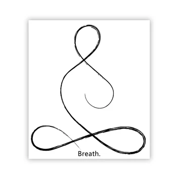 Плакат за медитация върху стената с принтом, символ на Йога-Цитат на дишането, живопис върху платно, е черно-бяла стенни художествена картина, обзавеждане за фитнес, подарък за йога