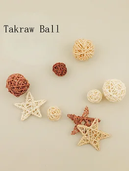 Три-цветни топки Takraw за украса на дома фон, малки бижута, Козметика, средства за грижа за кожата, Подпори за фотография, Аксесоари