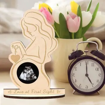 Обява за раждане Ултразвукова Фоторамка за детето Декорация на дома, Дървена Рамка за сонограммы Подарък за бременни
