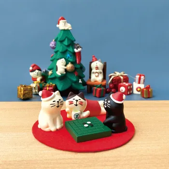 Украса на сцени Zakka Japan весела Коледа Украса на работния плот Миниатюрни Фигурки за Украса една етажерка Подбрани Подаръци