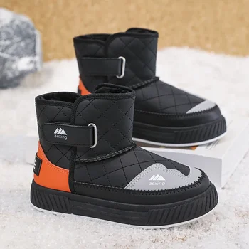 Детски обувки, Обувки за момчета Корпоративна дизайн Модерен зимни детски обувки за ски Плюшено кожа Памук Ежедневни спортни обувки за момчета Безплатна доставка