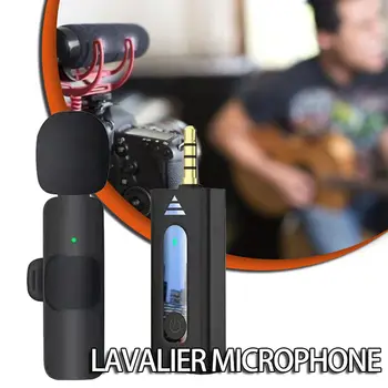 Професионален безжичен петличный микрофон, безжичен микрофон с клипсой на ревера за iPhone/ Android / камери, гъвкав микрофон за запис на