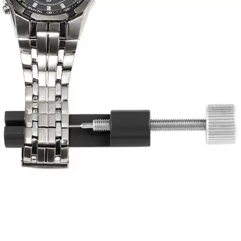 Регулируема метална каишка за часовник от неръждаема стомана, за теглене на закрепване на колан Набор от инструменти за ремонт и демонтаж на часовникари с 3 допълнителни барабани
