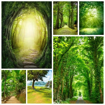 Горски Фон Зелени Джунгли Дърво Трева Природни Пейзажи Пейзаж Фотографски Фонове Фотосесия Подпори За Фото Студио