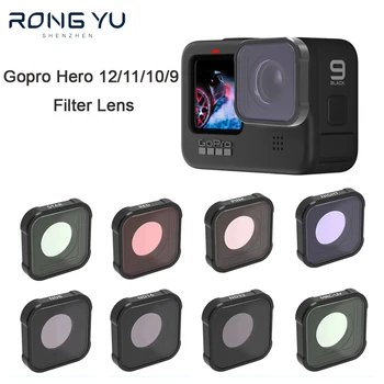 За Gopro Hero 12 11 mini 10 9 Черен Филтър на Обектива на Камерата UV CPL ND ND4 ND8 ND16 ND32 ND64 Макро Гмуркане Червено, Розово Светлинното Замърсяване