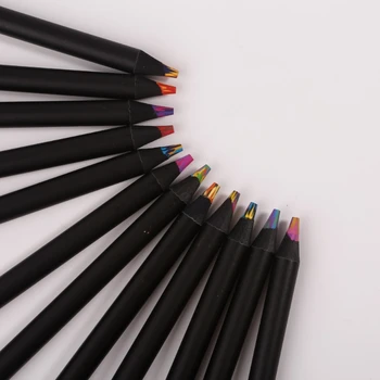 12 Цвята на Дъгата молив, дървени цветни моливи, с преливащи се цветове моливи за деца и възрастни, цветни моливи за рисуване, colorization