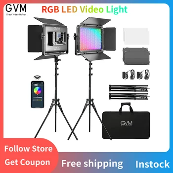 GVM 1300D RGB LED Video Light 2 Опаковки 3200 K 6500 K Двухцветных 65 W Led Панели за Снимки и Видео с Управлението на Bluetooth