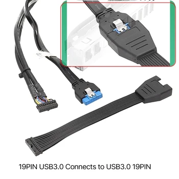 Вътрешен 19 /20Pin Удължител заглавието USB Адаптер за дънната платка с ниско E8BA 5.9 инча