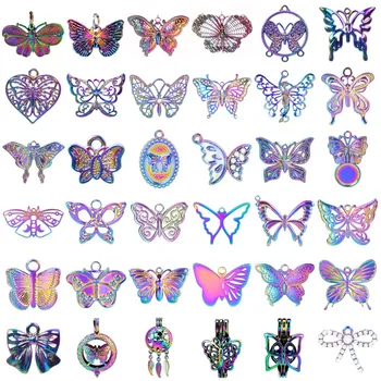 41 Стил, Реколта окачване-пеперуди за бижута, сплав от неръждаема стомана, окачване-шарм във формата на пеперуда-на насекомо, Безплатна доставка 2-10 бр.