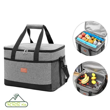 Мека чанта-хладилник, термосумки обем 33 литра, с твърда подложка, голяма изолирано чанта за пикник за обяд, кутия за къмпинг, за пътуване, за семеен отдих.