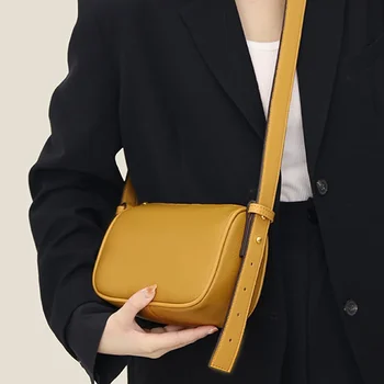 Чанта През рамо от висококачествена естествена телешка кожа, чанти от естествена кожа за пури в ограничени бройки ежедневните прости малки женски чанти