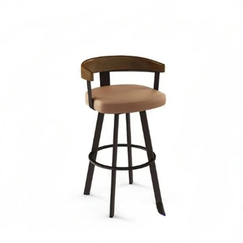 Съвременните дървени, метални бар столове за кухненски мебели Nordic Hotel Bar Stools