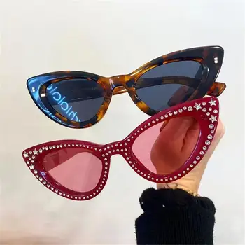 UV400, украсени с кристали, големи черни слънчеви очила, слънчеви очила с диаманти, слънчеви очила 