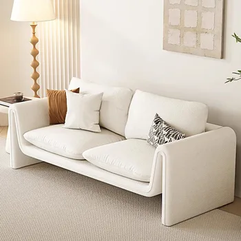 Бял Ретро разтегателен диван За хол, Защита от надраскване, Офис На открито, Арт диван в скандинавски стил, Минималистичен мебели за къмпинг, Camas.