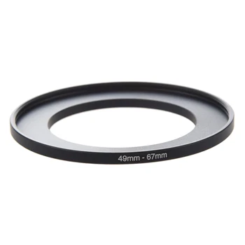 Преходни пръстен за филтър на обектива на камерата 49 мм-67 мм, черен