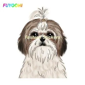 Етикети FUYOOHI Play с хумористични мили кученца, автомобилни стикери с творческата анимационни графики в хладилник, винилови стикери на автомобилни аксесоари