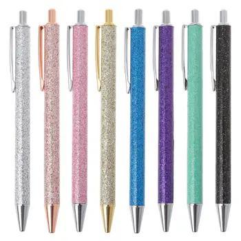 Луксозна метална химикалка писалка с пайети 1,0 мм, дръжка с маслен ефект, Канцеларски материали, Ученически пособия, Директна доставка