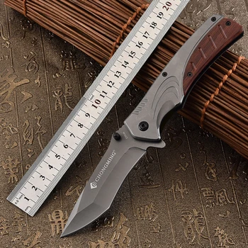 Дамасские ножове, нож с дървена дръжка, сгъваем нож, Висококачествени инструменти за оцеляване на открито, Ловни ножове за къмпинг, Тактически нож