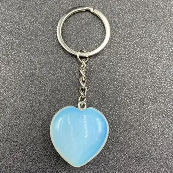 S1064 Естествен ахат crystal любов висулка ключодържател във формата на сърце от камък ахат праскова сърце Висулка