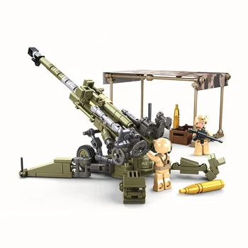 Sluban Военни Оръжия на Втората Световна Война M777 ултра-леки Полеви Гаубици WW2 Модел Строителни Блокове Комплекти Тухли Детски Играчки, Подаръци