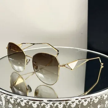 Правоъгълни слънчеви очила в ретро стил 2023, луксозен дизайн на метални рамки за очила, модни слънчеви очила в малка рамка, защита на очите за жени, слънчеви очила Sungl