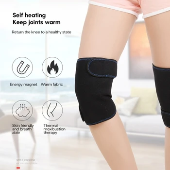 1 Чифт самонагревающихся топлинна накладки над коляното, еластичен наколенник унисекс, наколенник за подкрепа на коляното, протектори за коленете, притопляне за наколенников