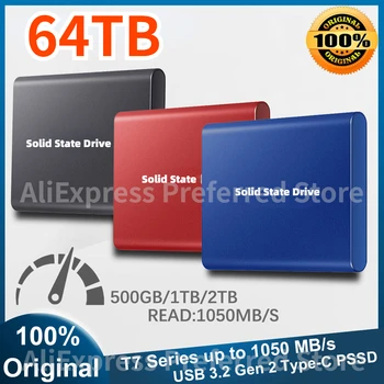 Преносим Твърд диск T7 1 TB 500 GB 2 TB Със скорост до 1050 MB/s. PSSD USB 3.2 Gen 2 Външен Твърд Диск НОВ за КОМПЮТЪР, Лаптоп телефон PS5