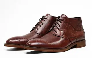 Нов стил, остроносые обувки-броги с дърворезба от естествена кожа, градинска ежедневни обувки на дантела-за мъже, мъжки обувки, еластична мъжки обувки