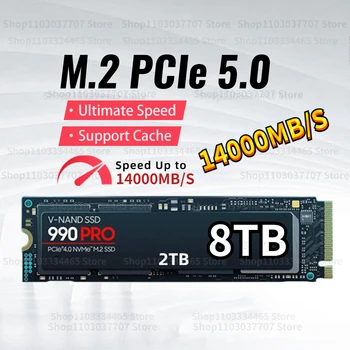 Оригиналната марка 990 PRO PCIe 5.0X4 NVMe 4.0 M. 2 2280 1 TB И 2 TB 4 TB SSD Вътрешен Твърд Диск За Лаптоп MLC PC Компютър