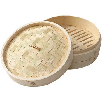 Инструменти за приготвяне на морски дарове Кошница-двойна котела от китайски бамбук, Готовящаяся на пара, Органичната Домашна Кухня на Кутията
