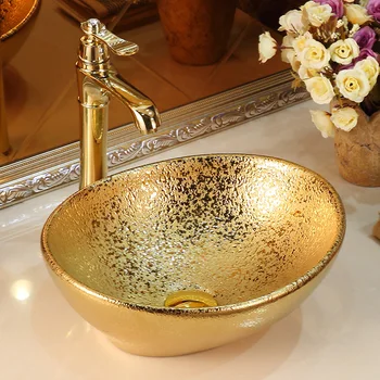 Керамични златен мивка KTV bar за баня.