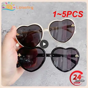 1-5 бр. Нови Модерни Детски слънчеви очила персонализирани кръгла рамка във формата на сърце Слънчеви очила за деца Ins Trend Детски нюанси с ярки цветове
