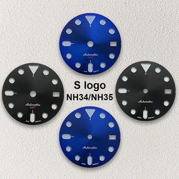Циферблат Sunray GMT с Логото на 28,5 мм S е Подходящ За Механизъм NH34/NH36, Модификация на Зелени Светещи Часовници, Аксесоари от 3 /3,8 часовник