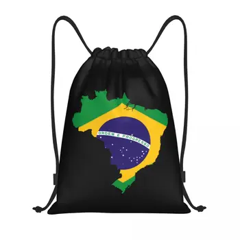 Карта на Бразилия, Флаг, раница на съвсем малък, Женски, Мъжки Раница за фитнес, Преносим Бразилският Патриотическая чанта за пазаруване, чанта