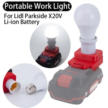 За да се Литиево-йонна батерия Lidl Parkside 20V Нова Безжична Портативна Лампа С Крушка E27 LED Light За Вътрешно И Външно Работно Осветление