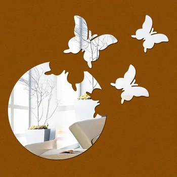 4шт 3D Пеперуда DIY-Рефлексен Стикер На стената Естетичен Декор Етикети Термоаппликации Спалня Баня Начало Декор Treandy Wall Decor